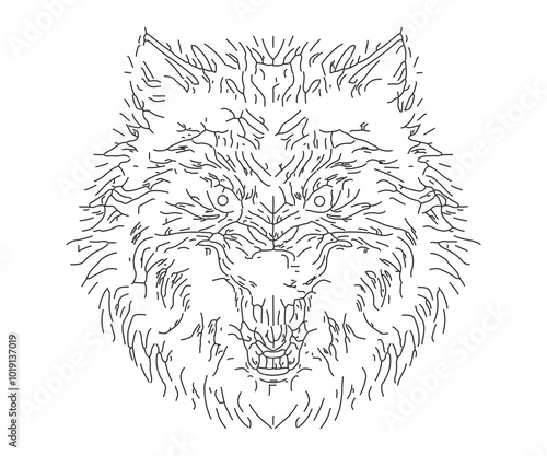 wold line art animal line art idea and concept create 