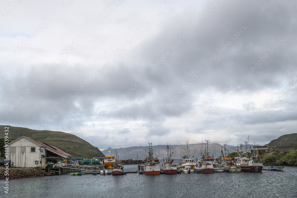 Fototapeta premium Fischerboote bei Kamoyvaer in Norwegen