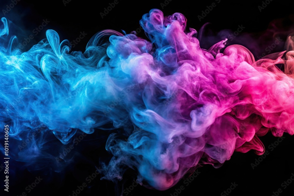 Abstract background of colorful blue and pink smoke on black Abstract background of colorful blue and pink smoke on black