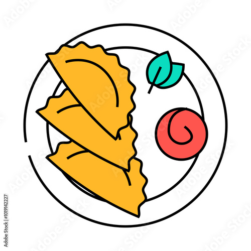 manti dumplings turkish cuisine line icon vector. manti dumplings turkish cuisine sign. isolated symbol illustration