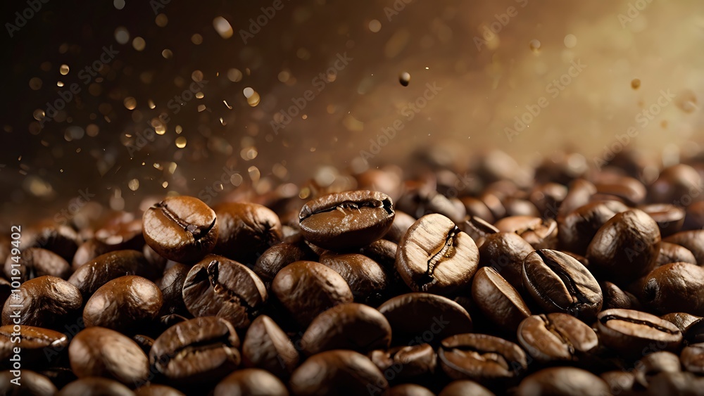 close up image of brown coffee beans creating a dynamic and energetic composition close up image of brown coffee beans creating a dynamic and energetic composition