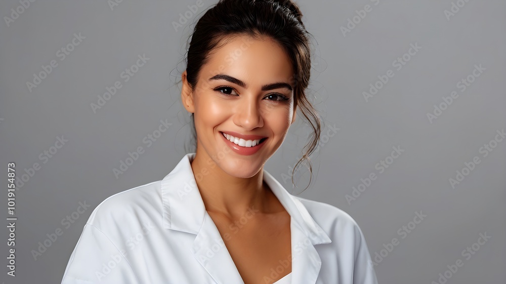A cheerful Colombian Latina woman with radiant, clear skin smiles after receiving microdermabrasion at a modern aesthetic center A cheerful Colombian Latina woman with radiant, clear skin smiles after receiving microdermabrasion at a modern aesthetic center