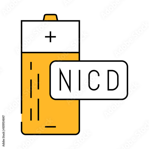 nickel cadmium battery line icon vector. nickel cadmium battery sign. isolated symbol illustration