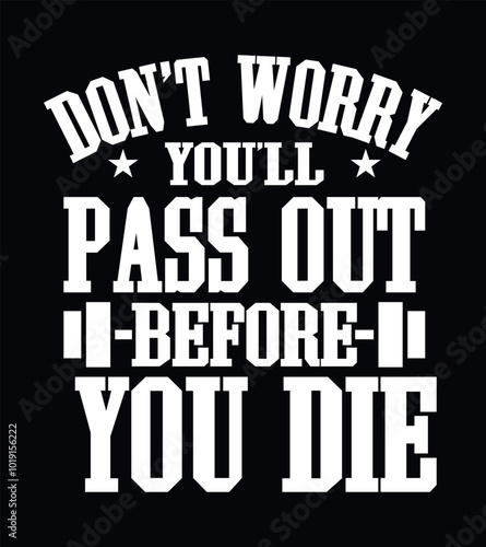 typography GYM T shirt Design
