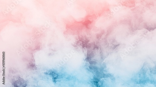 Color pigments and ink cloud in water. Abstract smoke on white background with copy space. Purple, blue and pink colors in the water.