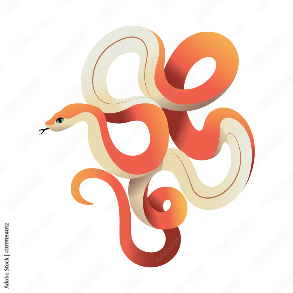 Obraz premium Vector Chinese New Year Snake Ornament Cartoon Illustration Isolated