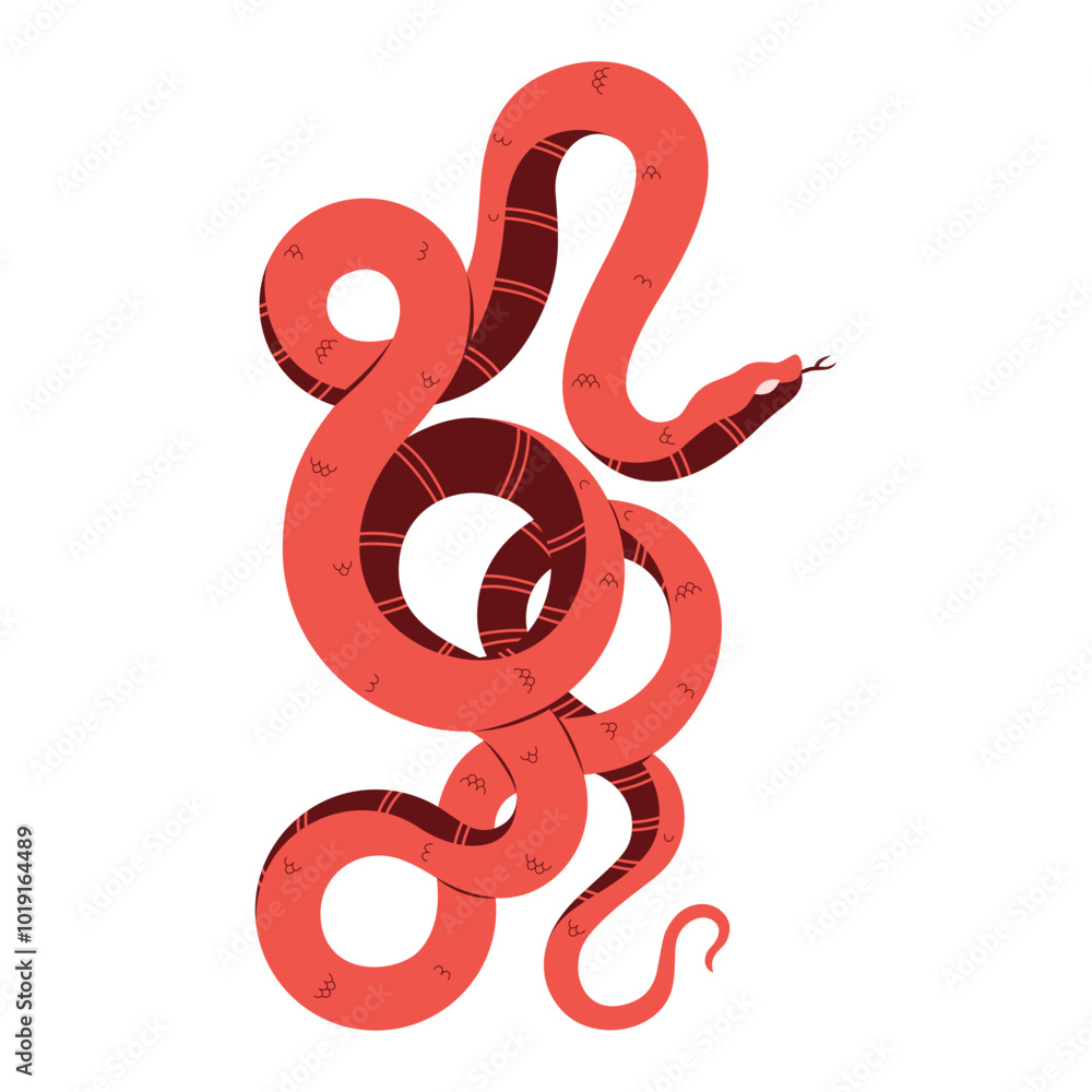 Fototapeta premium Vector Chinese New Year Snake Ornament Cartoon Illustration Isolated