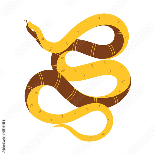 Vector Chinese New Year Snake Ornament Cartoon Illustration Isolated