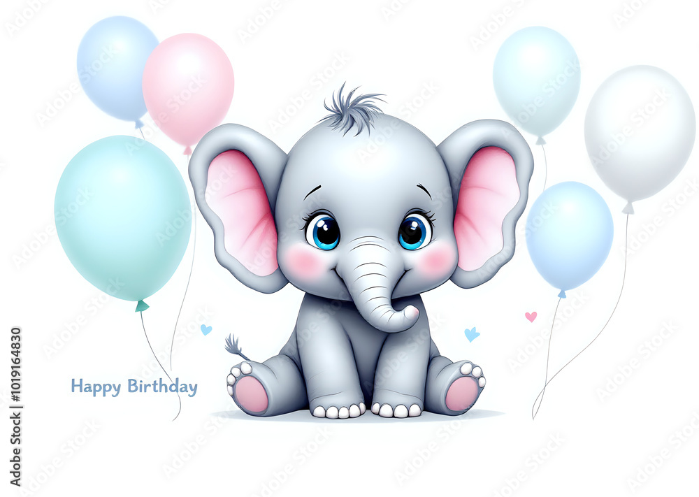 elephant with balloons, baby elephant elephant with balloons, baby elephant