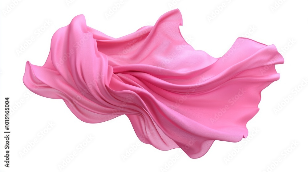 Background of white with floating red fabric blowing Background of white with floating red fabric blowing