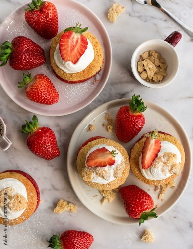 Sweet strawberry shortcakes photo