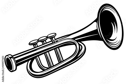 Trumpet musical installment vector art illustration