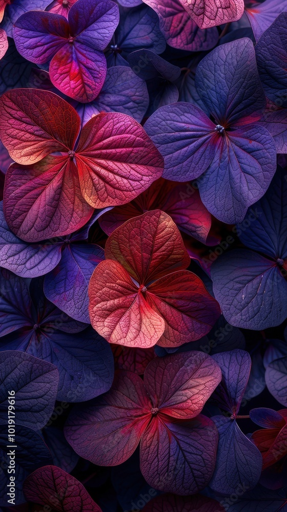 Vibrant purple and red petals creating an elegant background for floral design projects Vibrant purple and red petals creating an elegant background for floral design projects
