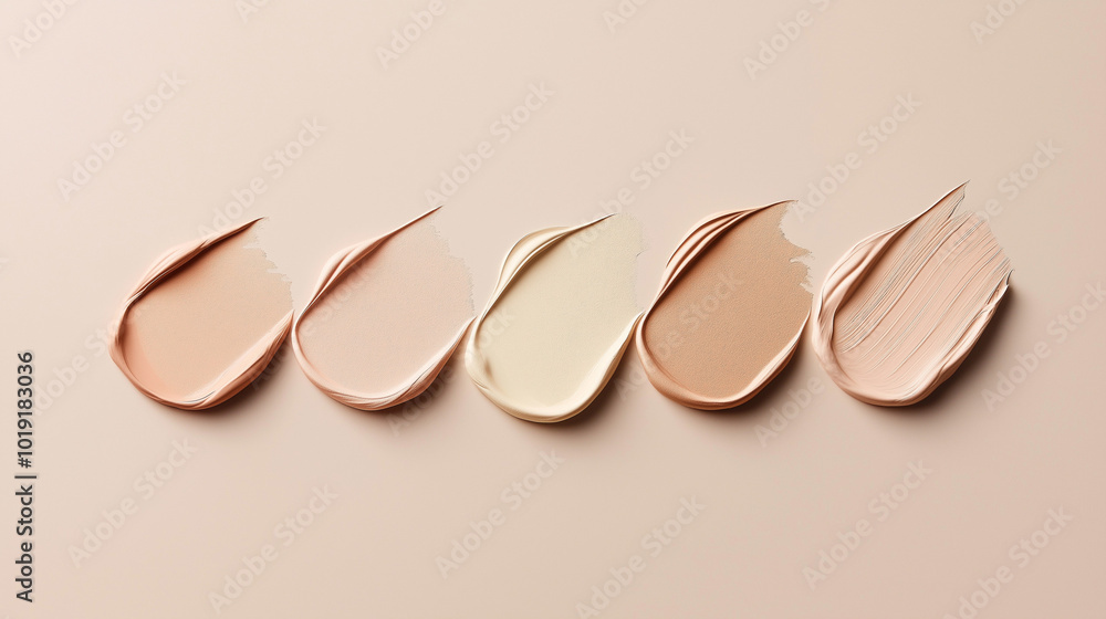 ivory foundation, soft rose foundation, medium beige foundation a stylish horizontal display of swatches featuring ivory foundation, soft rose foundation, and medium beige foundation ivory foundation, soft rose foundation, medium beige foundation a stylish horizontal display of swatches featuring ivory foundation, soft rose foundation, and medium beige foundation
