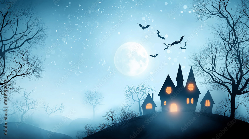 Gothic Halloween design with spooky lighting and shadows Gothic Halloween design with spooky lighting and shadows