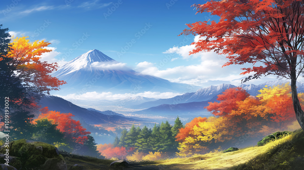 Japan, four seasons, Mt. Fuji, Japanese painting, art, ukiyo-e, sumi-e ...