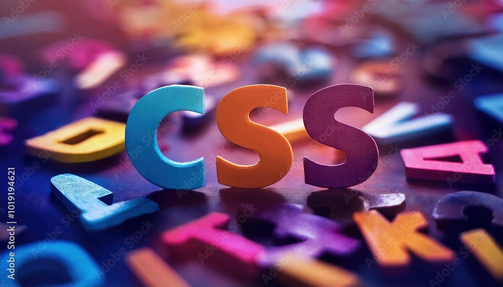 Fototapeta premium Creative and Colorful CSS Typography for Web Development