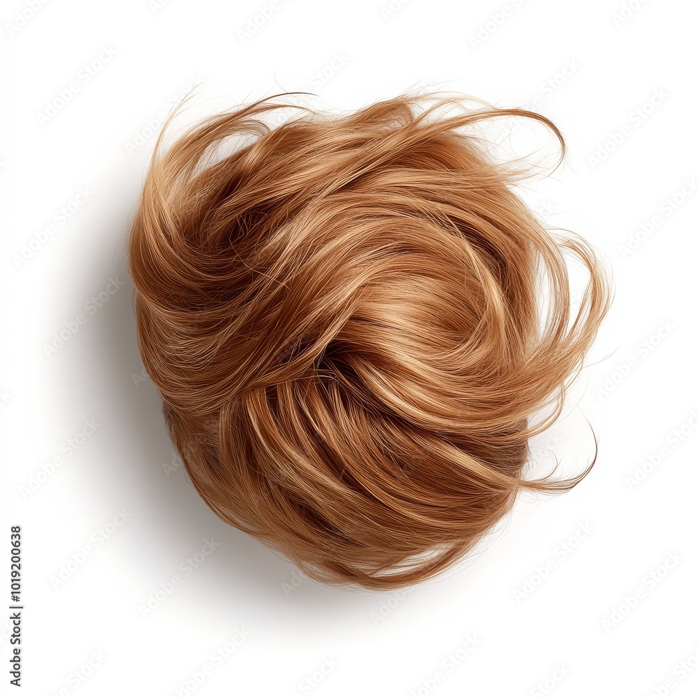 Close-up of a natural red hair wig in a swirl pattern, showcasing texture and shine on a white background. Perfect for beauty and fashion concepts. Close-up of a natural red hair wig in a swirl pattern, showcasing texture and shine on a white background. Perfect for beauty and fashion concepts.