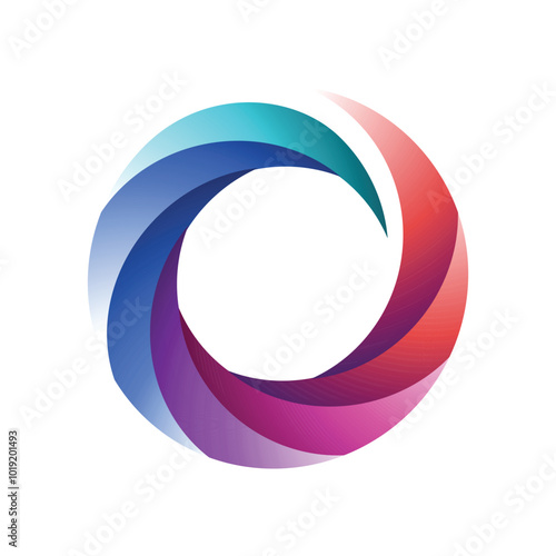 A flat logo of a round circle vortex in various colors on a white background Free Download A flat logo of a round circle vortex in various colors on a white background - GFXLoad