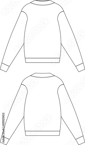 high neck turtleneck crew neck drop shoulder long sleeve slouchy loose sweatshirt sweater knitwear top template technical drawing flat sketch cad mockup fashion men mens man male design style model
