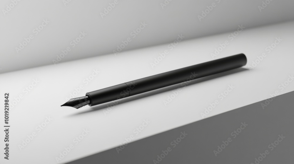 a minimalist fountain pen design in a sleek matte black a minimalist fountain pen design in a sleek matte black