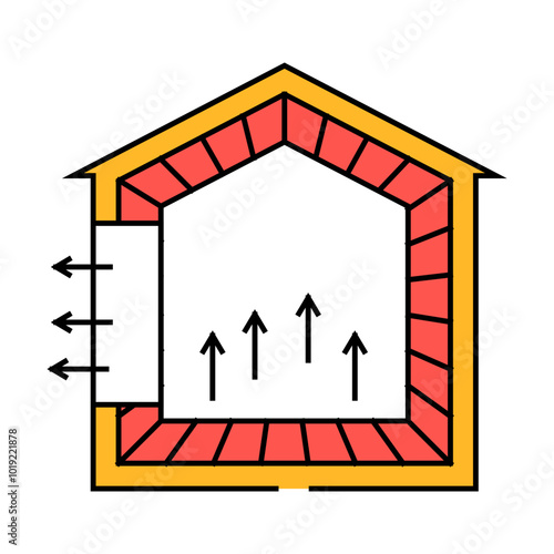 thermal mass energy line icon vector. thermal mass energy sign. isolated symbol illustration