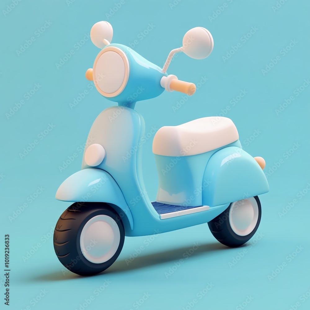 3D Kids Scooter Icon: Fun and Active Toy for Children Illustration Logo 3D Kids Scooter Icon: Fun and Active Toy for Children Illustration Logo