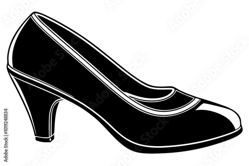  Beautiful lady shoe isolated vector art illustration