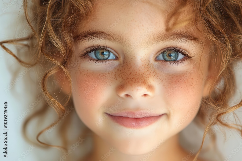 radiant child with infectious laughter eyes sparkling with joy closeup portrait against pristine white background capturing pure innocence and happiness radiant child with infectious laughter eyes sparkling with joy closeup portrait against pristine white background capturing pure innocence and happiness