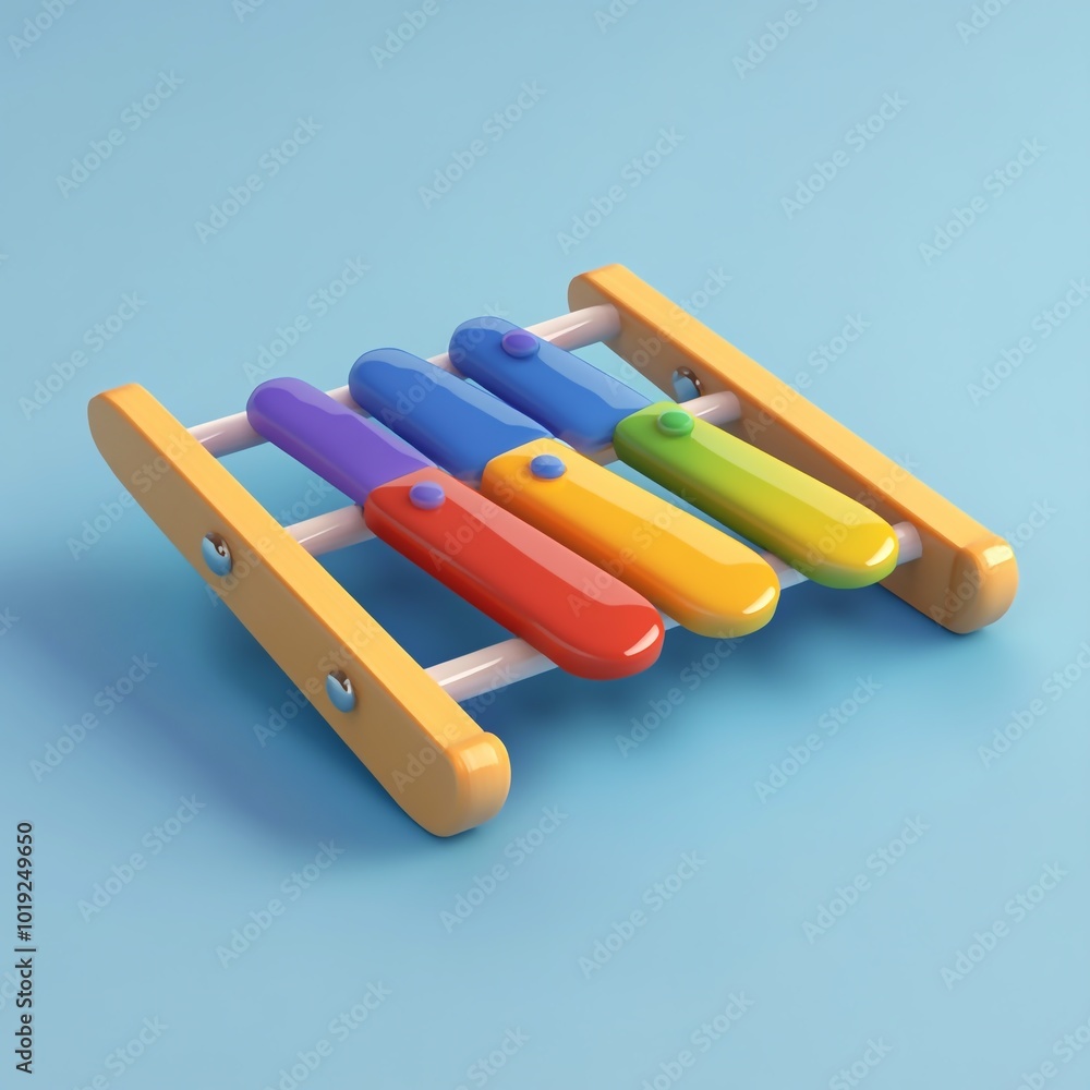 3D Toy Xylophone Icon: Musical Toy for Creative Play 3D Toy Xylophone Icon: Musical Toy for Creative Play