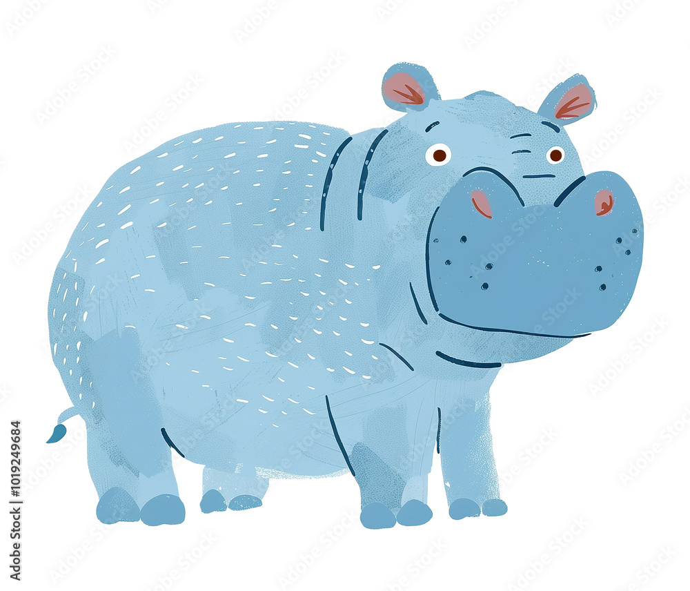Obraz premium Hippopotamus png cute animal, transparent background