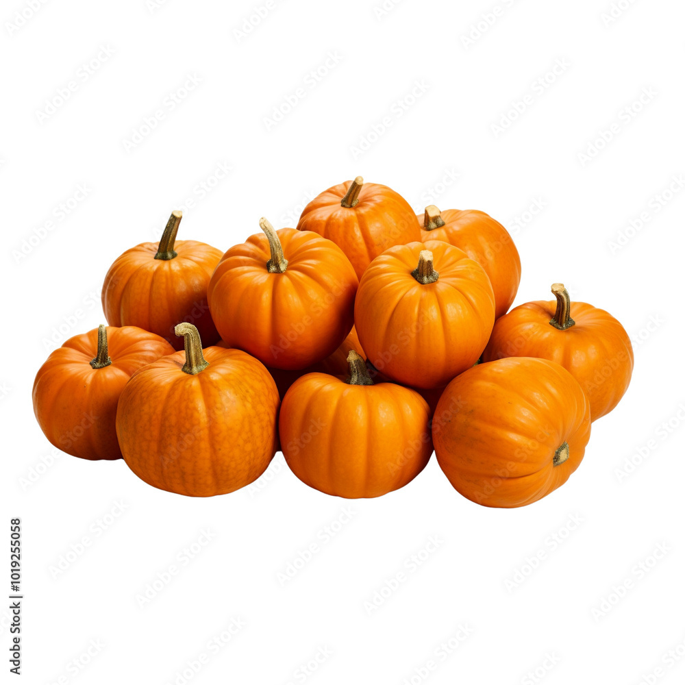 A pile of pumpkins isolated on white background, transparent background A pile of pumpkins isolated on white background, transparent background