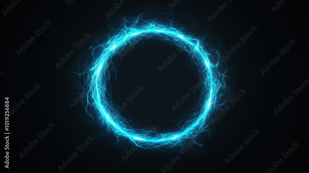 Abstract glowing blue ring with a dark background. Abstract glowing blue ring with a dark background.