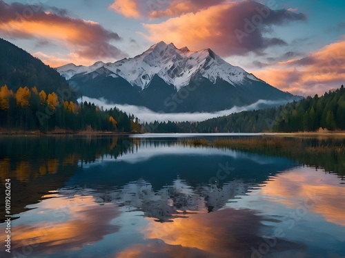 a beautiful autumn lake