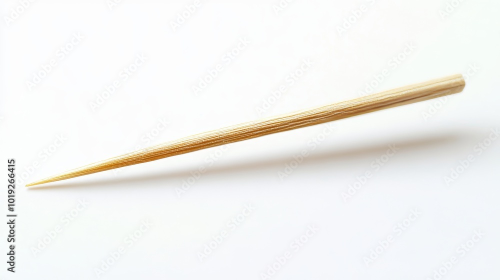 The toothpick which is always prepared and used after a meal is finished is made of wood and has a sharp tip The toothpick which is always prepared and used after a meal is finished is made of wood and has a sharp tip
