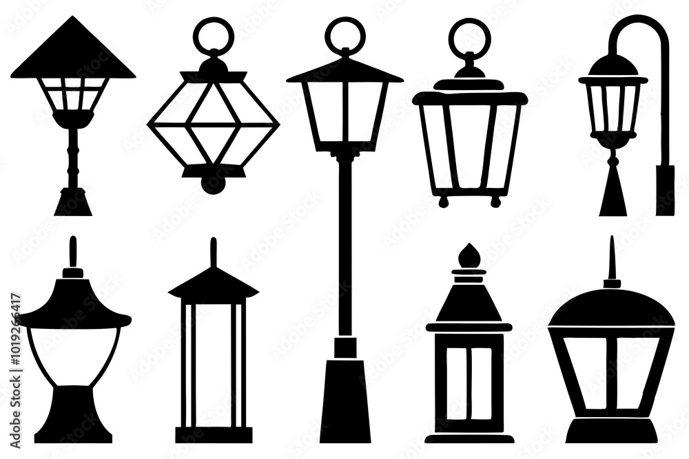 collection lamp cons vector art illustration collection lamp cons vector art illustration