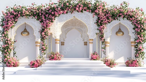 İndia 3d rendering Mughal Garden concept 