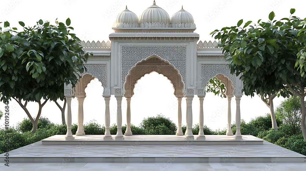 Obraz premium İndia 3d rendering Mughal Garden concept 