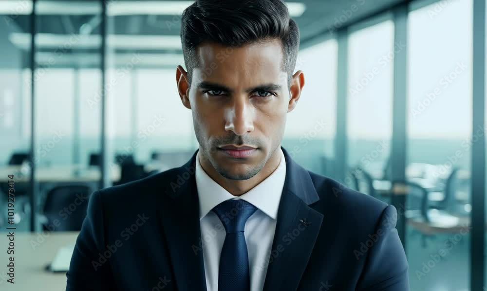 Serious Businessman in Modern Office Serious Businessman in Modern Office