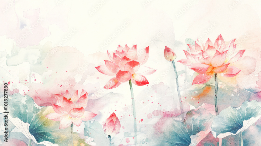 Obraz premium watercolor floral background