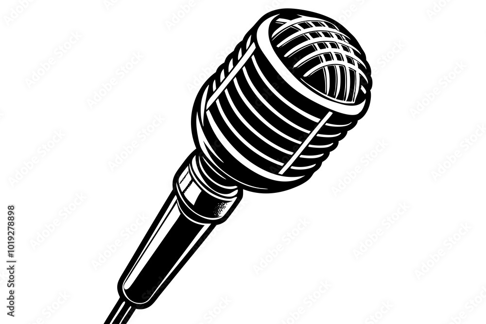 Beautiful Microphone isolated on vector art illustration Beautiful Microphone isolated on vector art illustration