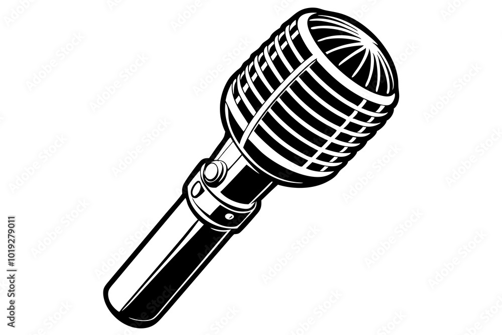 Beautiful Microphone isolated on vector art illustration Beautiful Microphone isolated on vector art illustration