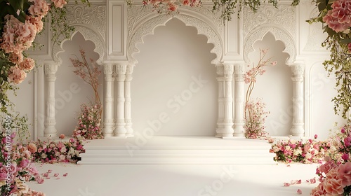 Elegant Mughal Garden Wedding Invitation Templates with Customizable Features and Unique Designs
