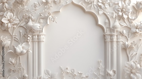 Tranquil Mughal Garden with Traditional Water Fountains and Symmetrical Landscaping
