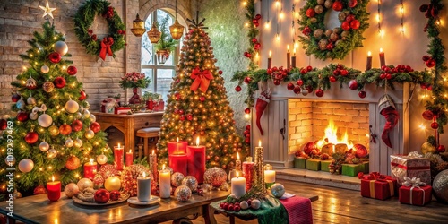 Playful Holiday Spirit: Naughty or Nice Concept with Festive Elements and Whimsical Decorations