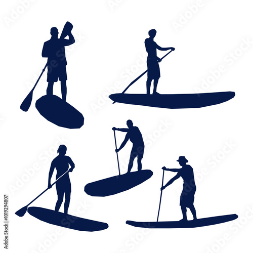 silhouette kayak logo design collection