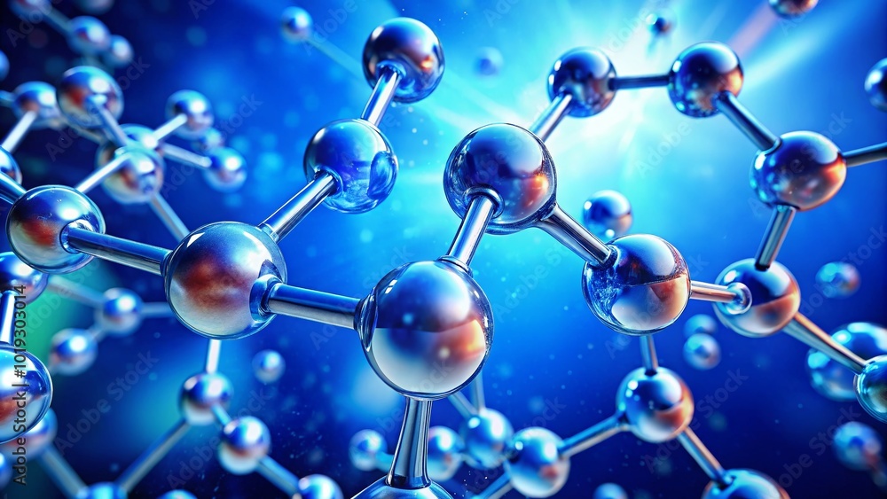 Pure Oxygen Molecule Structure Visualization in a Bright Blue Background for Scientific Illustration Use Pure Oxygen Molecule Structure Visualization in a Bright Blue Background for Scientific Illustration Use