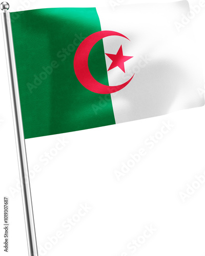 Algeria realistic 3D flag render