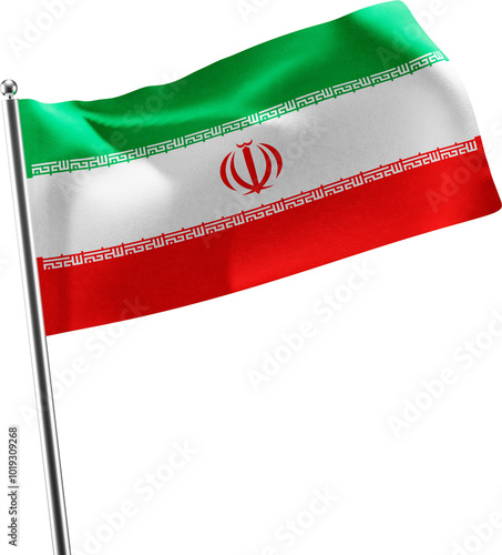 Iran realistic 3D flag render