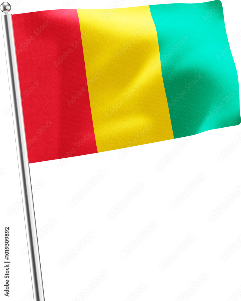 Fototapeta premium Guinea realistic 3D flag render